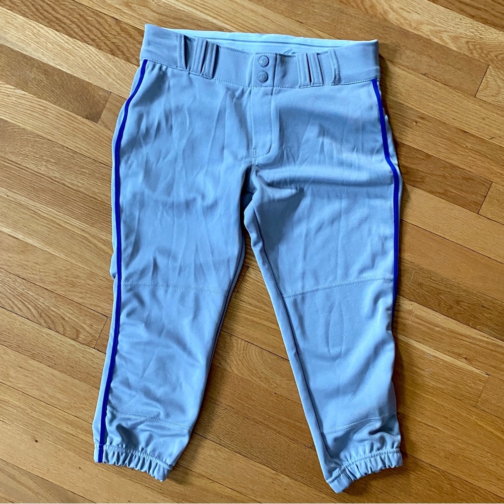 Champro Softball Pants Gray Royal Blue Piping Women’s Size Medium.